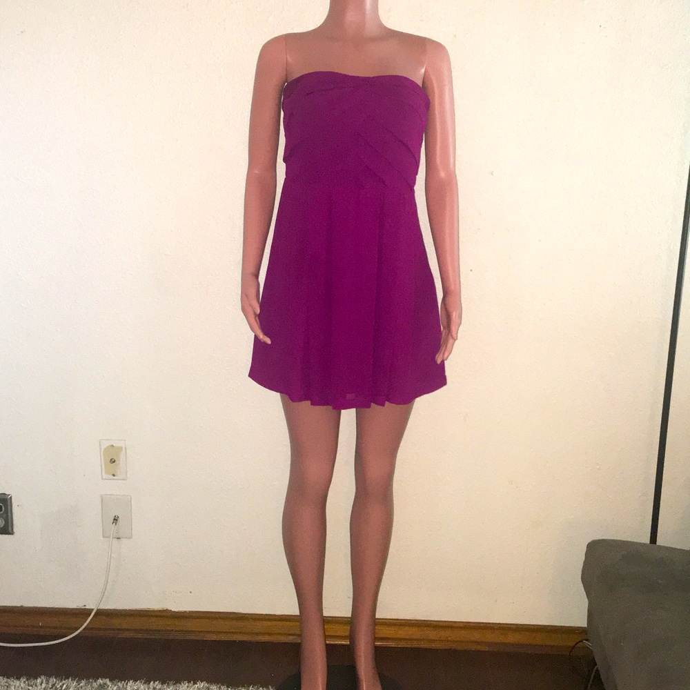Express chiffon strapless dress